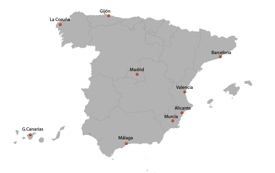 Mapa de Oficinas